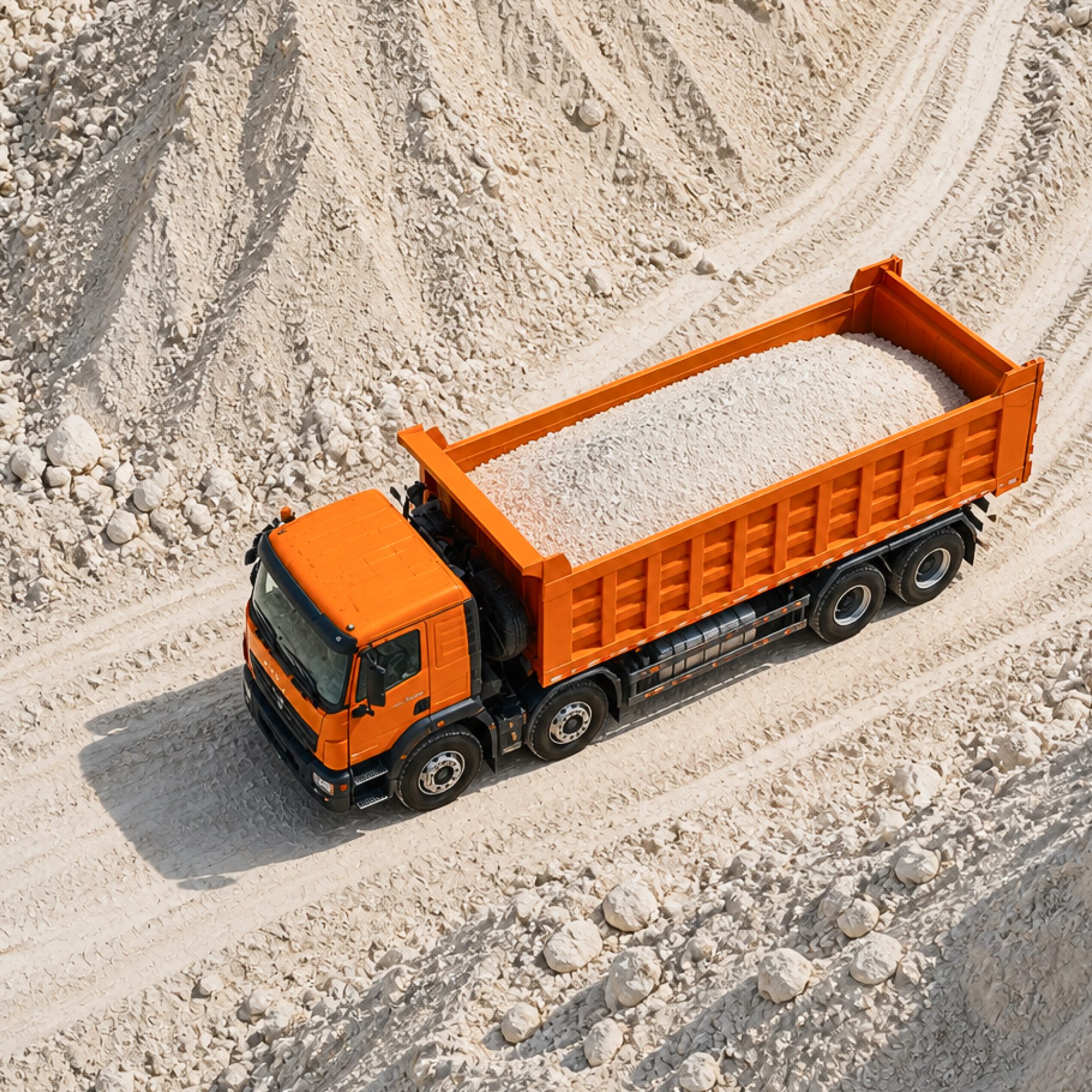 Loaded Saturn tipper in the quarry